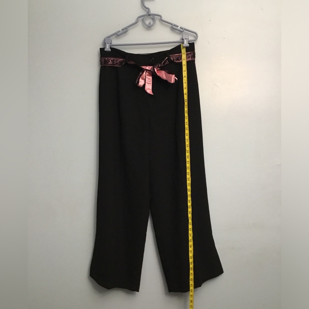 Conrad C  Black Cropped Pants with Pink Bow
